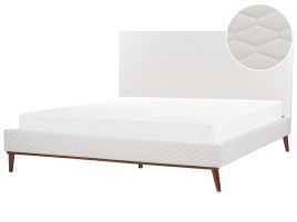 Velvet EU Super King Size Bed Off-White BAYONNE