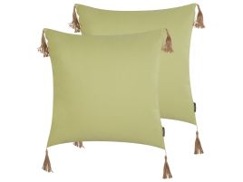 Set of 2 Cushions 45x45cm Green