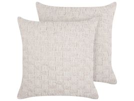 Set of 2 Knitted Cushions 45x45cm Beige