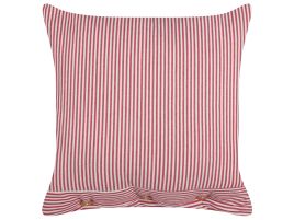 Cotton Cushion Striped 45x45cm Red and White