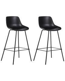 Set of 2 Bar Chairs Black EMMET