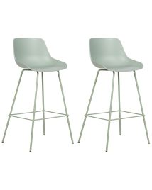 Set of 2 Bar Chairs Light Green EMMET
