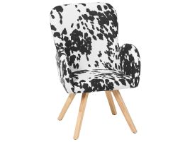 Fabric Armchair Black and White BJARN