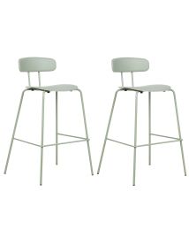 Set of 2 Bar Chairs Light Green SIBLEY