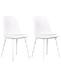 Set of 2 Dining Chairs White FOMBY