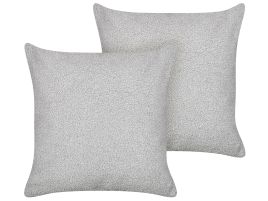 Set of 2 Boucle Cushions 45x45cm Grey