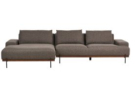 Right Hand Corner Fabric Sofa Brown MARIFERD
