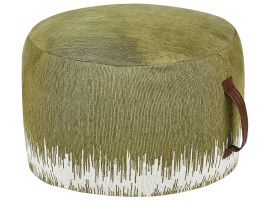 Cotton Pouffe 50 x 30 cm Green and White KAWAI