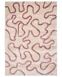 Viscose Area Rug Abstract Pattern 160x230cm Beige and Pink