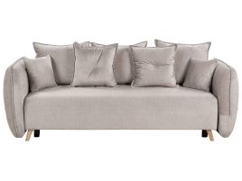 Velvet Sofa Bed with Storage Taupe VALLANES