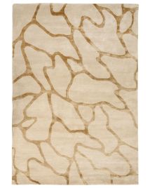 Viscose Area Rug Geometric Pattern 160x230cm Beige