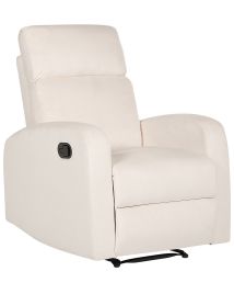 Velvet Manual Recliner Chair White VERDAL