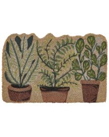 Coir Doormat Plants Motif Natural ANAMUDI
