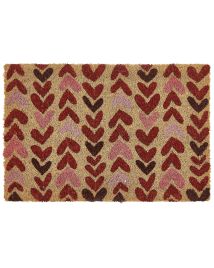Coir Doormat Heart Motif Natural TIMOLAN