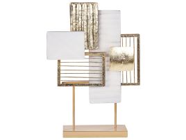 Metal Ornament Gold and White