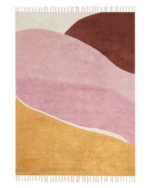 Cotton Area Rug 140x200cm Multicolour and Pink