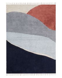 Cotton Area Rug 140x200cm Multicolour and Blue