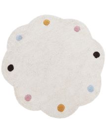 Round Cotton Area Rug 120cm Beige