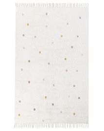 Cotton Area Rug Dotted 140x200cm Off - White