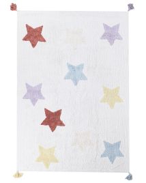 Cotton Kids Area Rug Stars Print 140x200cm Multicolour