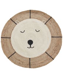 Jute Kids Area Rug Bear 120cm Beige