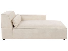 Left Hand Velvet Chaise Lounge Beige HELLNAR