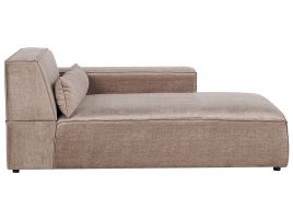 Left Hand Fabric Chaise Lounge Brown HELLNAR