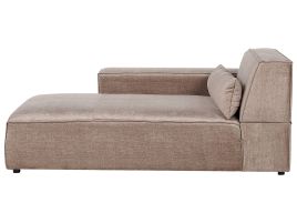Right Hand Fabric Chaise Lounge Brown HELLNAR