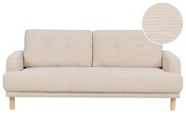 3 Seater Corduroy Sofa Beige TUVE