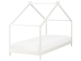 Wooden Kids House Bed EU Single Size White ORLU
