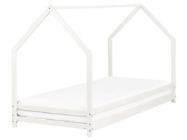 Wooden Kids House Bed EU Single Size White APPY