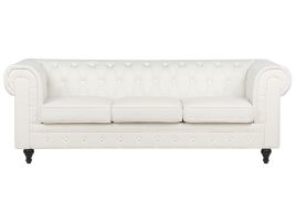 3 Seater Fabric Sofa Off-White CHESTERFIELD