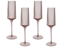 Set of 4 Champagne Flutes 22 cl Pink AMETHYST