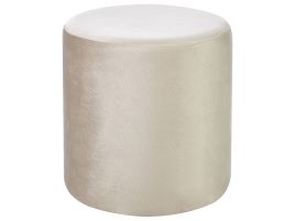 Velvet Pouffe Beige LOVETT