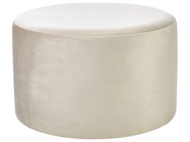 Velvet Pouffe Beige MILLEN