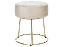 Velvet Footstool Beige DELCO
