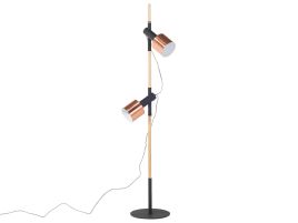 2 Light Floor Lamp Black OWENS