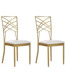Set of 2 Dining Chairs Gold GIRARD