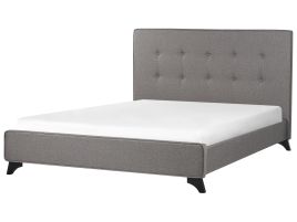 Fabric EU Double Size Bed Grey AMBASSADOR