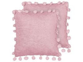 Set of 2 Cushions 45x45cm Pink