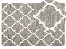Wool Area Rug 140x200cm Grey