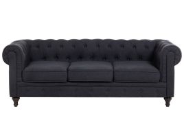 3 Seater Fabric Sofa Graphite Grey CHESTERFIELD