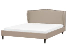 Fabric EU Super King Size Bed Beige COLMAR