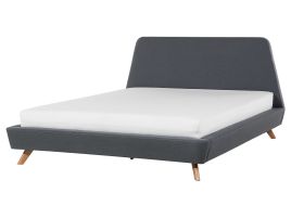 Fabric EU King Size Bed Grey VIENNE