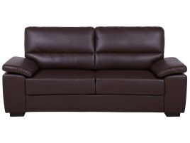 3 Seater Faux Leather Sofa Brown VOGAR