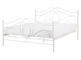 Metal EU King Size Bed White LYRA