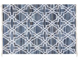 Cotton Area Rug 140x200cm Blue