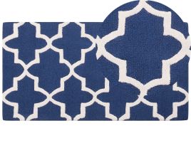 Wool Area Rug 80x150cm Blue
