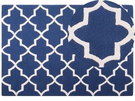 Wool Area Rug 160x230cm Blue