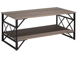 Coffee Table Taupe Wood with Black BOLTON